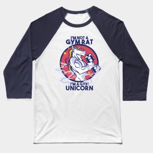 Gym Unicorn weightlifter Baseball T-Shirt